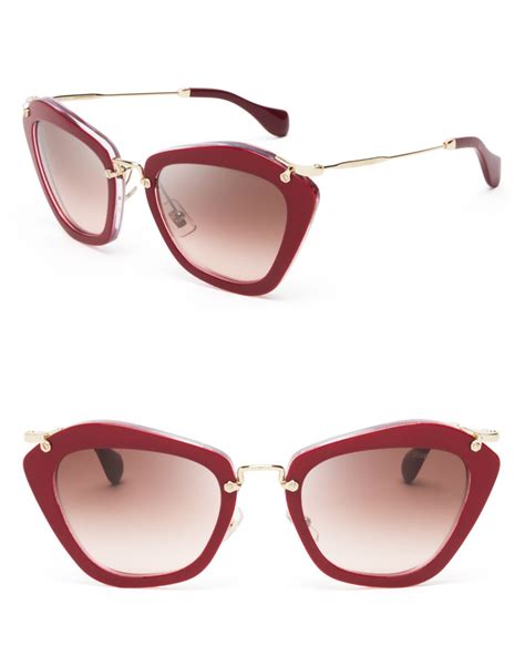 miu miu red cat eye glasses